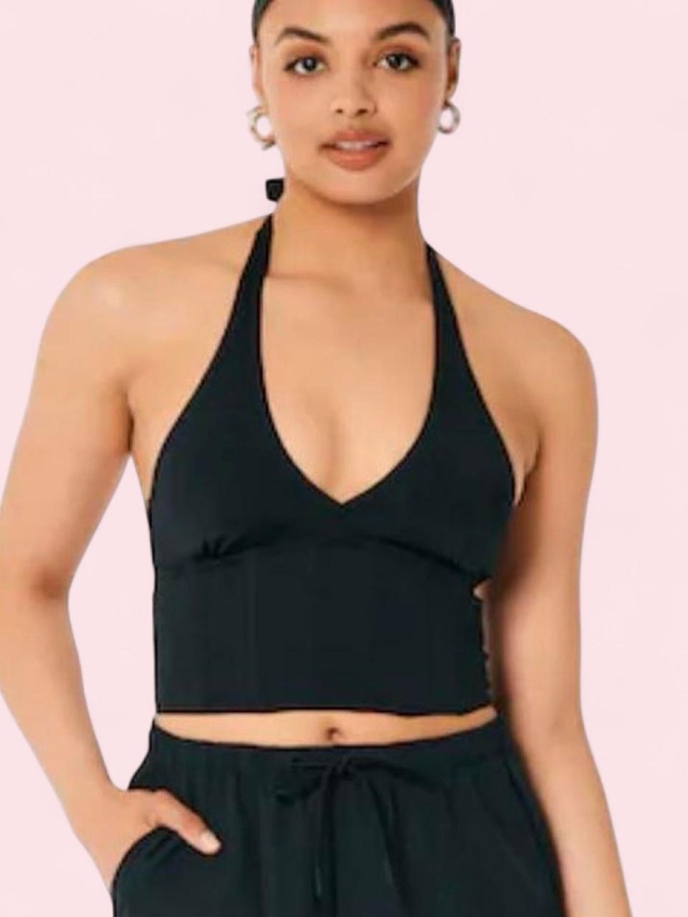 Hollister Black Halter Bustier Top